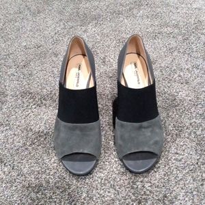 Karl Lagerfeld Grey Suede Leather Wedge Slip-on Shoe